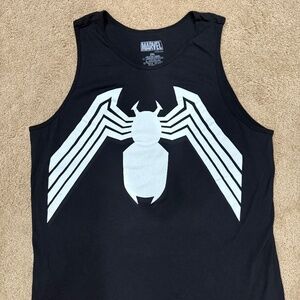 Mens Black & White 2XL Spiderman Tank Top